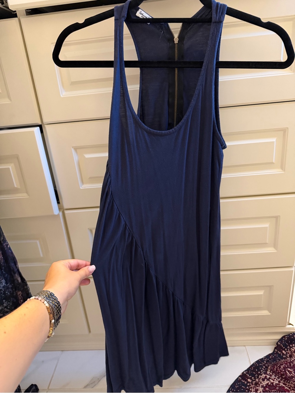 Splendid Navy Blue Sleeveless Scoop Neck Tank